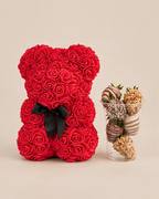 Oso de rosas + Fresas con chocolate ·  combo de Amor y Amistad