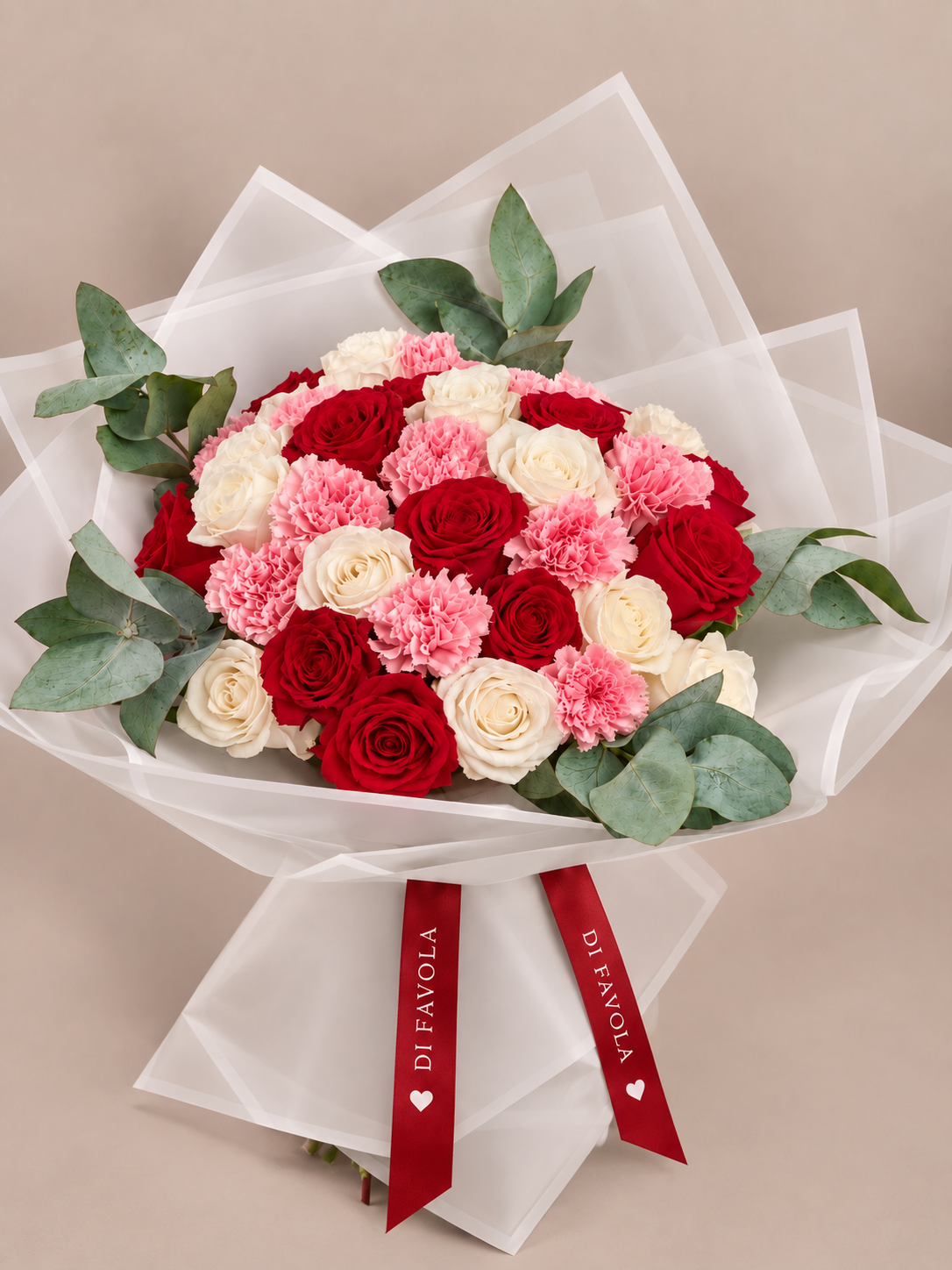 Bouquet Rosé. Claveles y rosas  Amor & Amistad