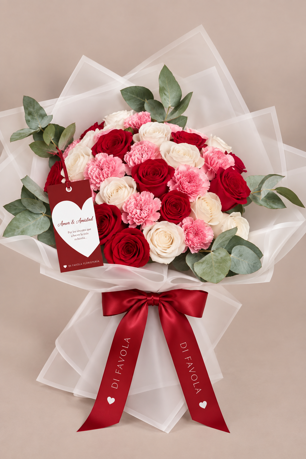Bouquet Rosé. Claveles y rosas  Amor & Amistad