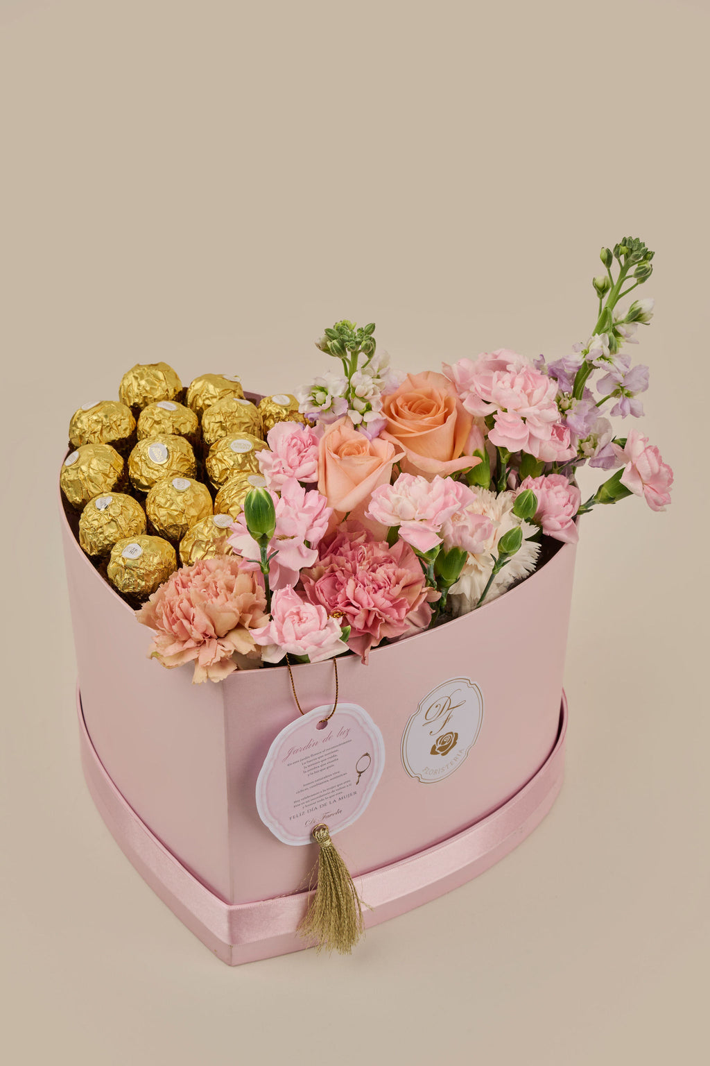 Corazón para Admirar · Flores & Ferrero Rocher