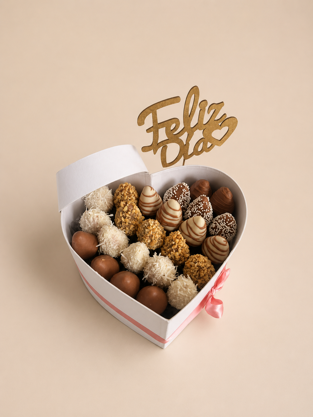 Caja corazón mediana x 25 fresas con chocolate